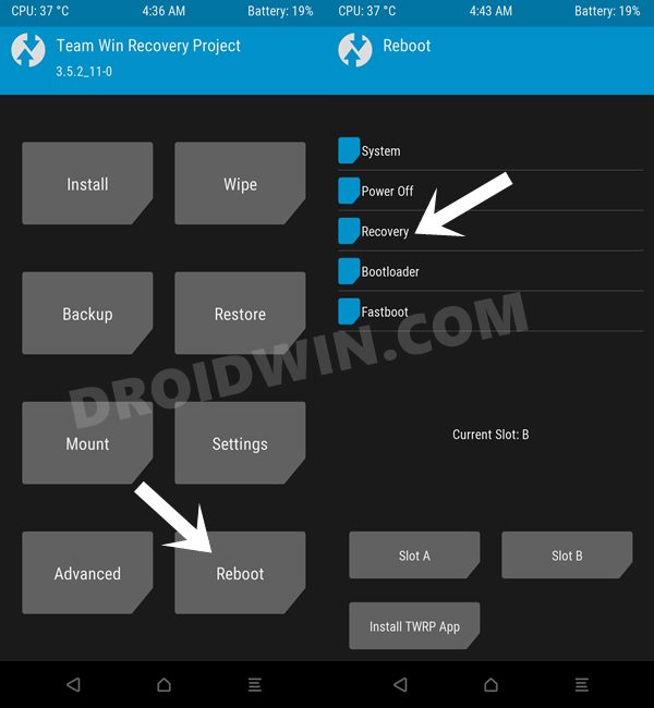 reboot recovery twrp flash android 12 poco x3