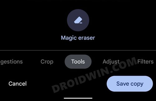 cannot find the magic eraser feature in google photos