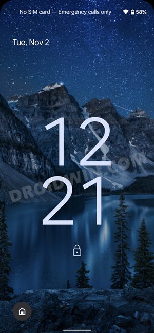how to change lock screen clock size in android 12