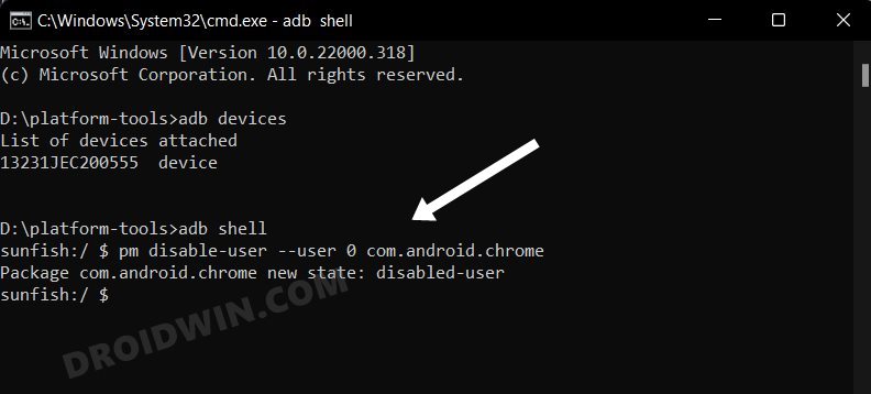 uninstall chrome browser on android