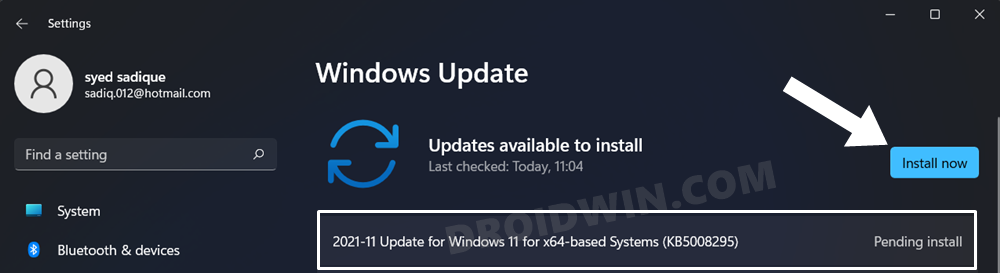fix snipping tool not working install 2021-11 Update for Windows 11(KB5008295)