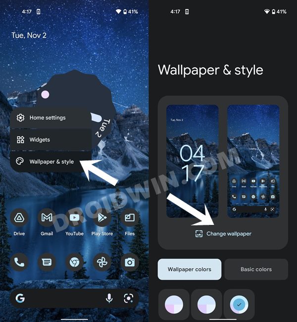 how to change wallpaper in android 12