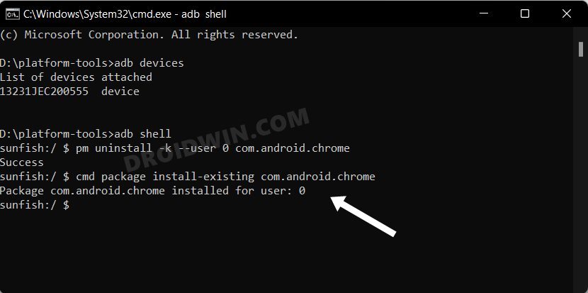 uninstall chrome browser on android
