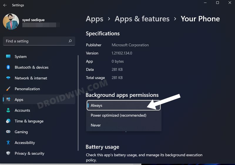 Your Phone App not working in Windows 11  How to Fix - 49