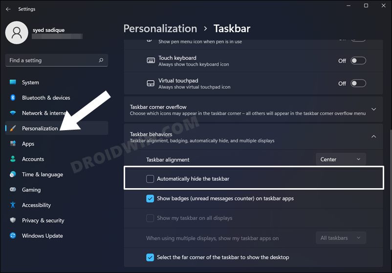 Taskbar Icons Missing in Windows 11  How to Fix   DroidWin - 78