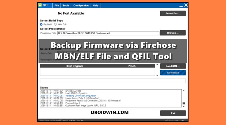 Backup Qualcomm Firmware via Firehose and QFIL Tool