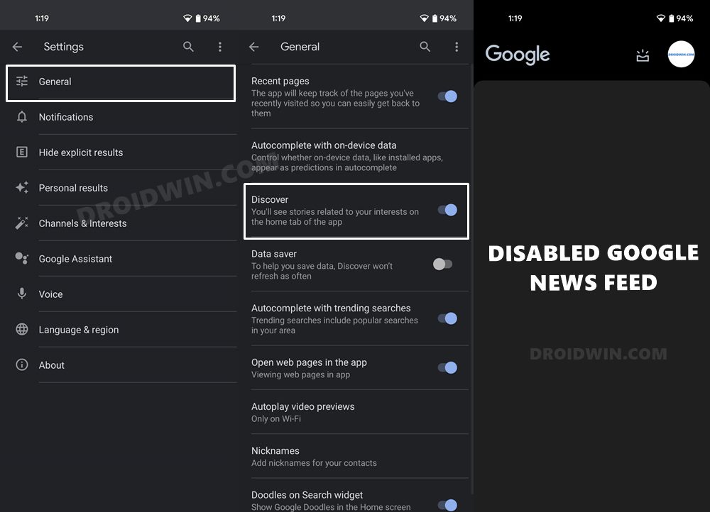 How to Disable Google Discover News Feed in Android 12 - 50