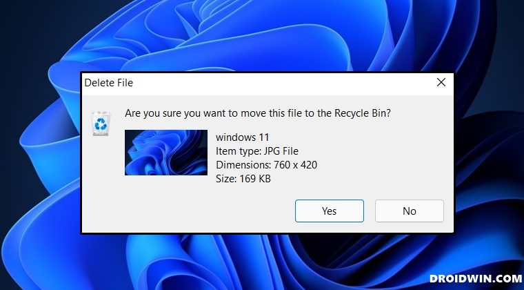 Enable Delete File Confirmation Dialog in Windows 11