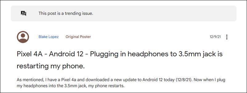 Plugging in Headphones is Restarting Pixel