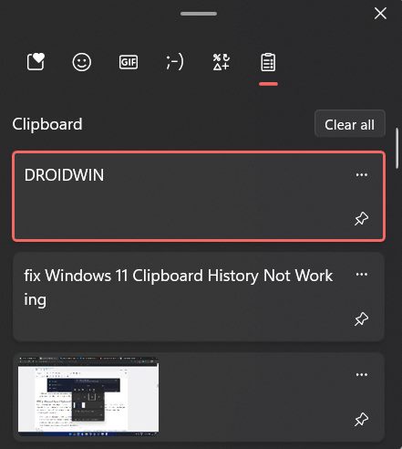 Windows 11 Clipboard History Not Working