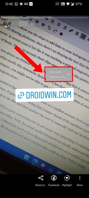 add links to instagram story without verified account