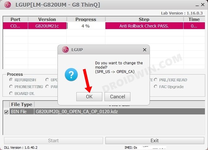 Crossflash and Bypass OPID Mismatched Error in LG G8