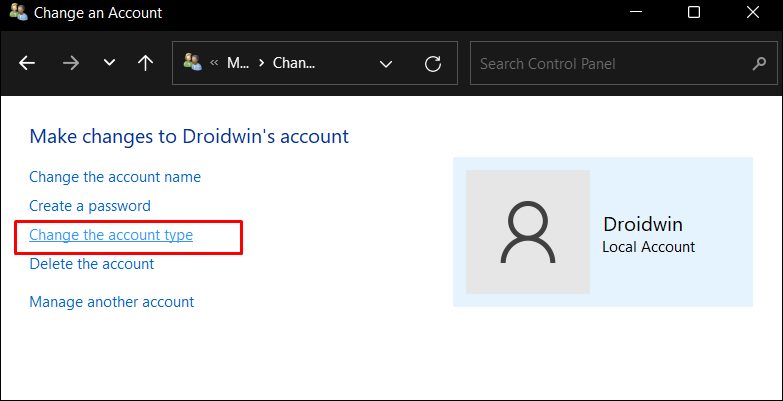 convert Standard account to Administrator account in windows 11
