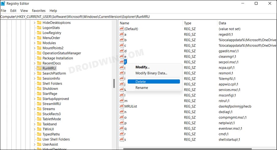 How to Delete Run Command History in Windows 11