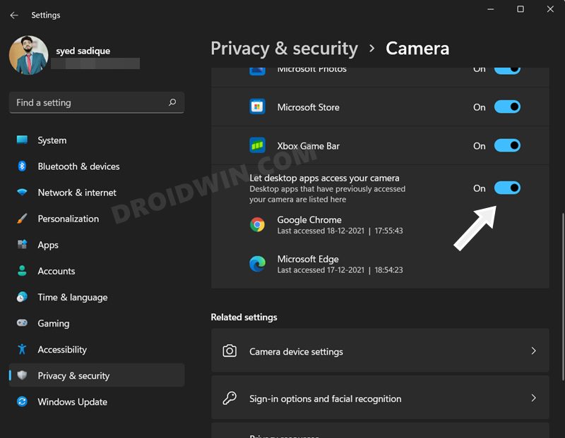 fix Google Chrome Camera not working in Windows 11