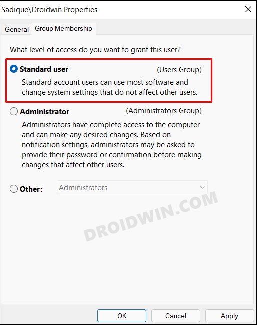 How to Convert Administrator Account to Standard Account in Windows 11 - 91