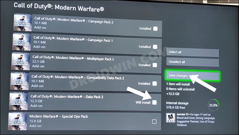 COD Modern Warfare Multiplayer Missing Data Pack Error