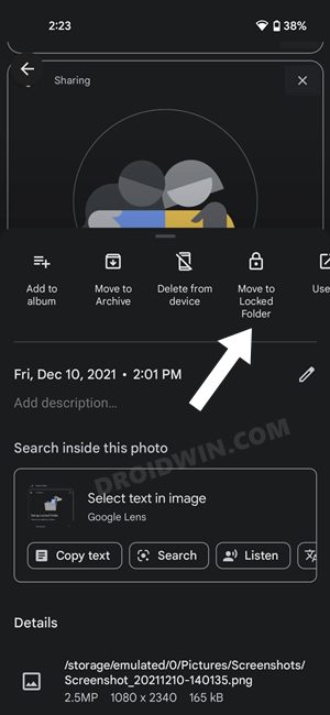 hide images and videos in google photos