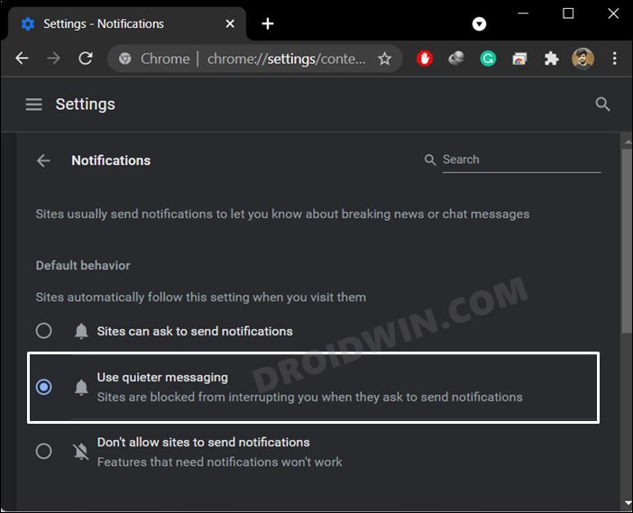 How to Turn off Chrome Notifications in Windows 11 - 58