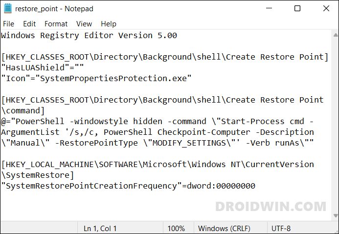 Add  Create Restore Point  in Windows 11 Right Click menu   DroidWin - 43