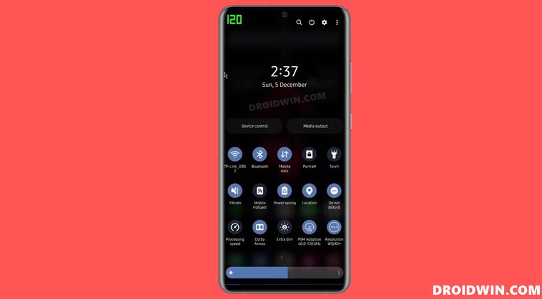 Enable 120Hz Refresh Rate in Power Saving Mode Samsung one ui 4