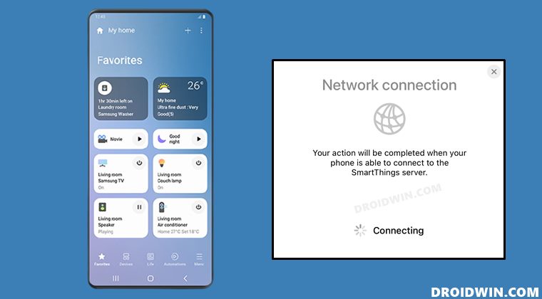 Samsung SmartThings App Network Connection Error on iOS