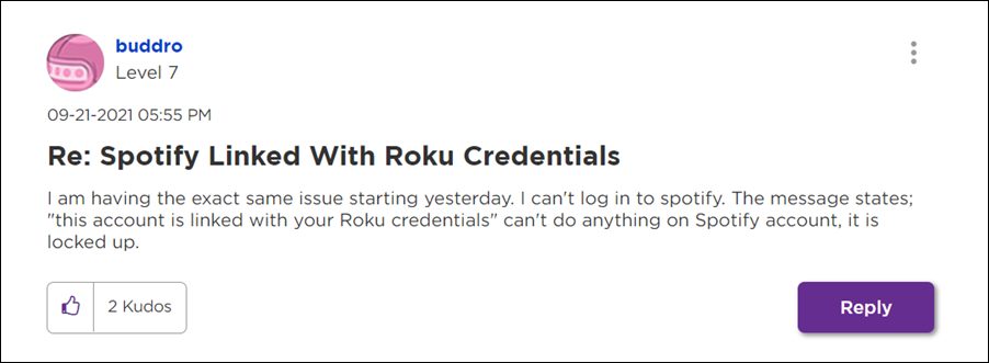 Spotify not working  This account is linked with your Roku credentials  Fix  - 62