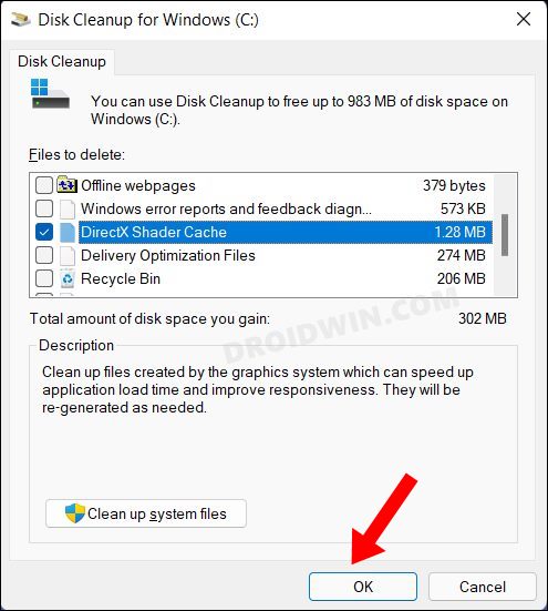 Delete Shader Cache in Windows 11