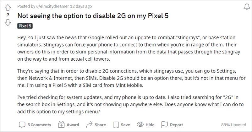 disable 2g in android 12