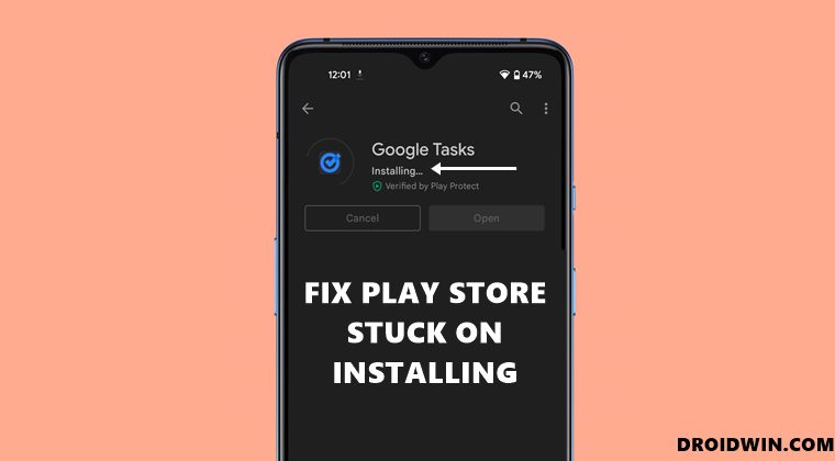 fix play store stuck on installing