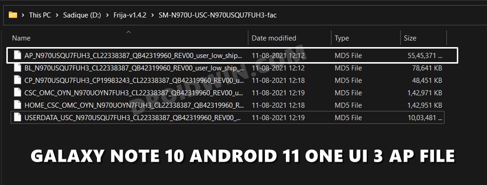 downgrade galaxy note 10 to android 11 one ui 3