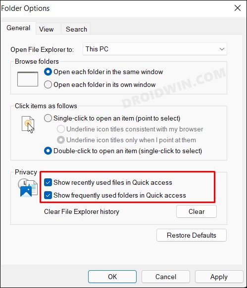 Disable Quick Access in File Explorer in Windows 11 - 66