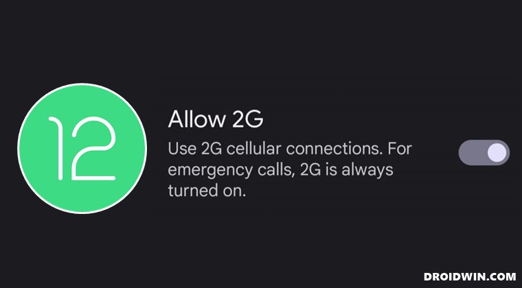 disable 2g in android 12