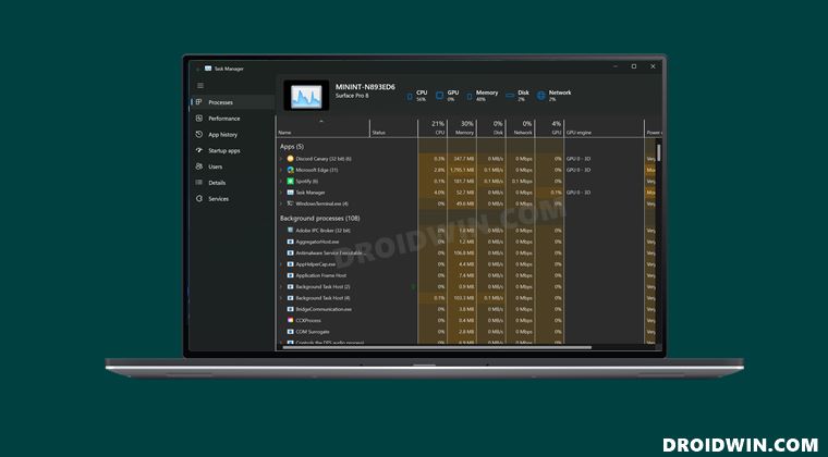 enable dark mode task manager in windows 11