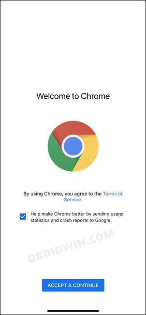 iOS 15.2 stuck at welcome to chrome