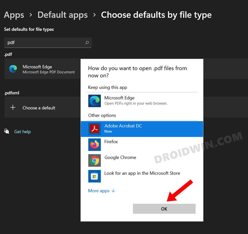 Change Default PDF App in Windows 11