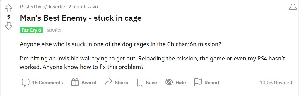 Stuck in Dog Cage in Man’s Best Enemy in Far Cry 6