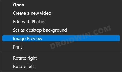 Add Image Preview Option in Windows 11 Context right Menu