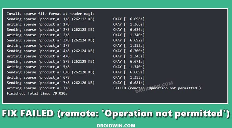 fastboot oem FAILED remote Invalid command