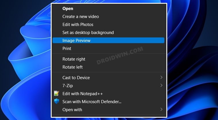 Add Image Preview Option in Windows 11 Context right Menu