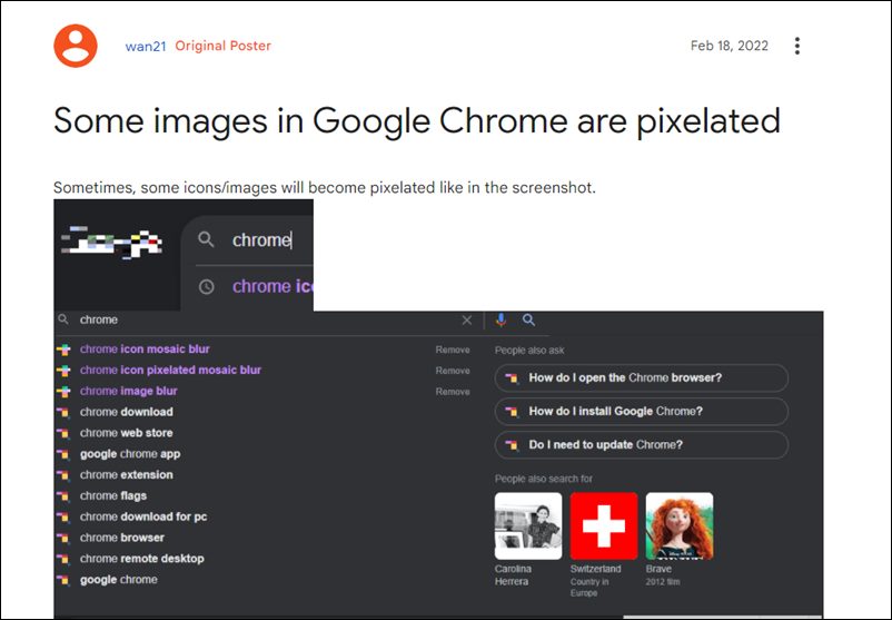 Images appearing pixelated in Google Chrome