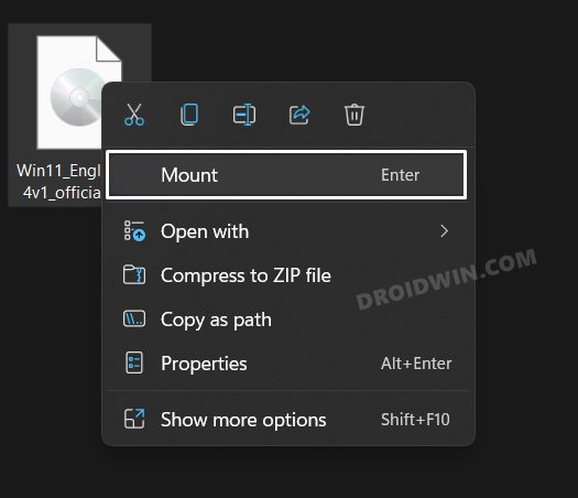 Mount ISO File in Windows 11