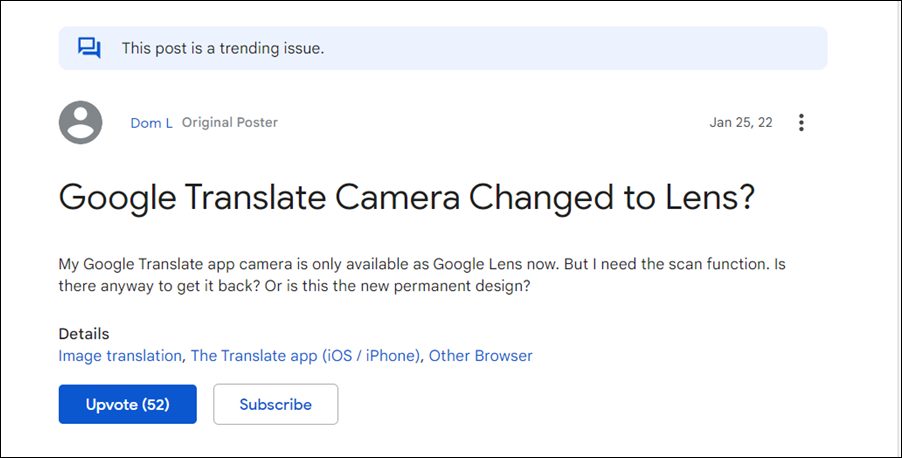 remove lens google translate