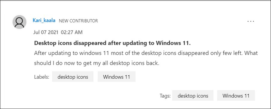 missing desktop icons in windows 11