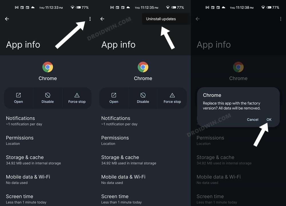 Downgrade Google Chrome on Android