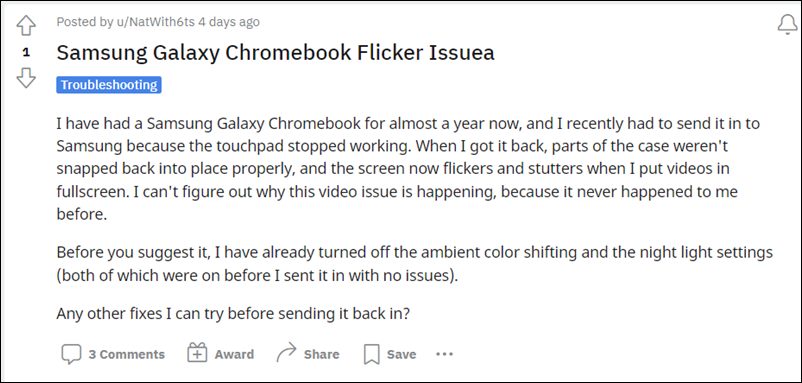 Chromebook screen flickers videos full screen