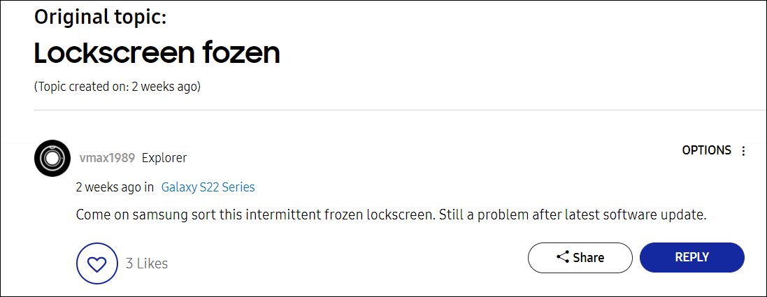 Galaxy S22 Ultra Freeze Stuck on Lock Screen