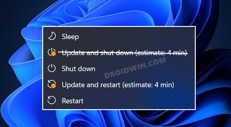 Remove Update and Shutdown Option from Windows 11 Power Menu - 71