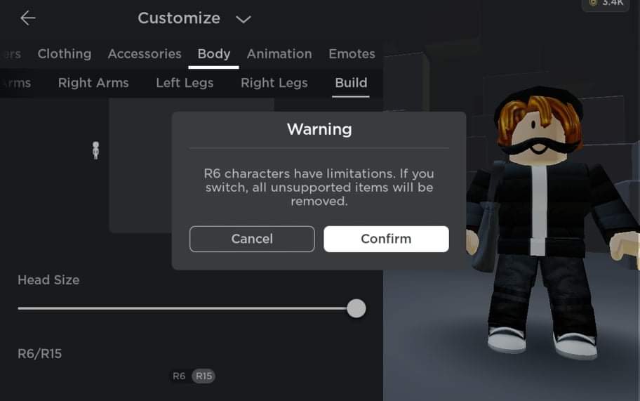 Roblox R6 Character Cannot Wear Hair