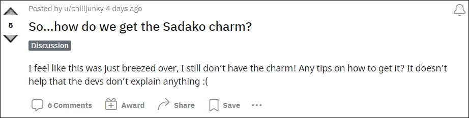 Sadako Well Charm in Dead by Daylight